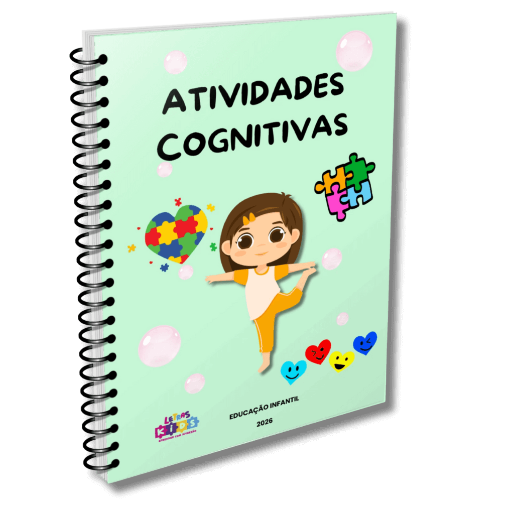 Atividades Cognitivas é um recurso pedagógico pensado para estimular o raciocínio e a memória das crianças de forma lúdica, perfeito para complementar suas aulas na educação infantil.